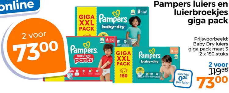 Aanbieding: Luiers en luierbroekjes giga pack