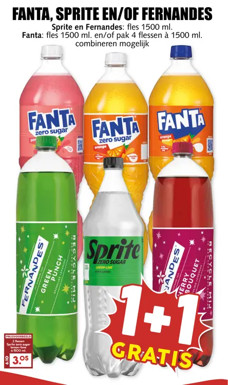Aanbieding: Fanta, Sprite en/of fernandes