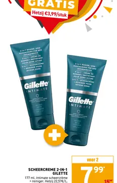 Aanbieding: Scheercreme 2-in-1 gilette