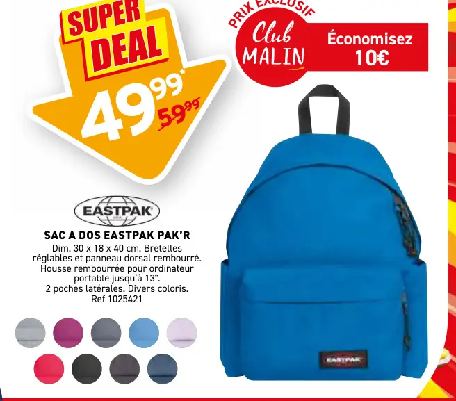 Offre: Sac a dos EASTPAK pak'r