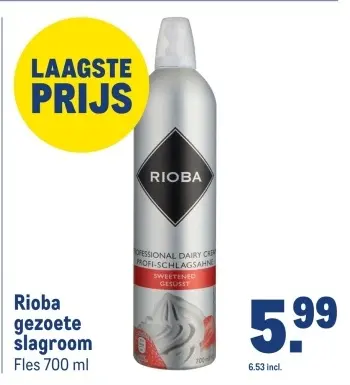 Aanbieding: gezoete slagroom