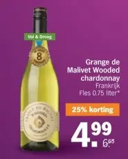 Aanbieding: Grange de Malivet Wooded chardonnay