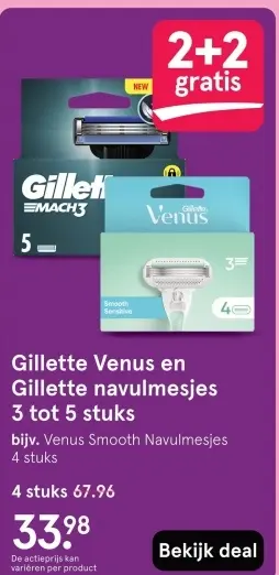 Aanbieding: Gillette Venus en Gillette navulmesjes
