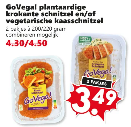 Aanbieding: Plantaardige krokante schnitzel en/of vegetarische kaasschnitzel