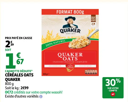 Offre: Céréales oats