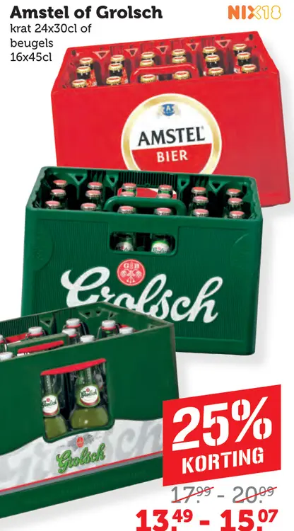 Aanbieding: Amstel of Grolsch