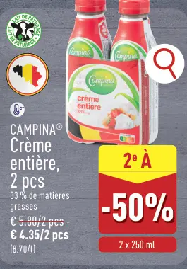 Offre: Crème entière