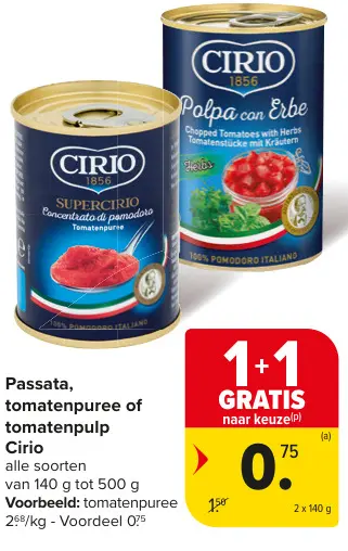 Promotie: Passata, tomatenpuree of tomatenpulp