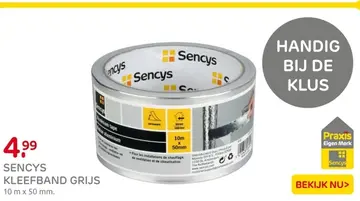 Aanbieding: Sencys kleefband grijs