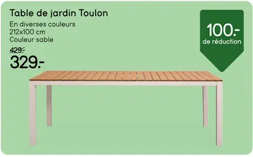 Offre: Table de jardin Toulon - couleur sable - 74x212x100 cm