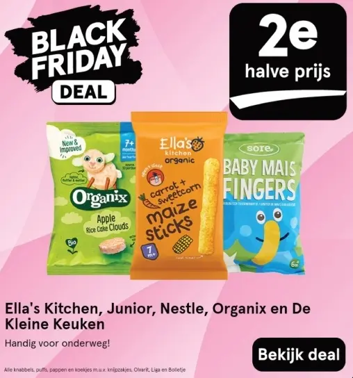 Aanbieding: Ella's Kitchen, Junior, Nestle, Organix en De Kleine Keuken