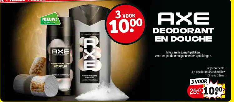 Promotie: AXE deodorant en douche Marshmallow Smoke