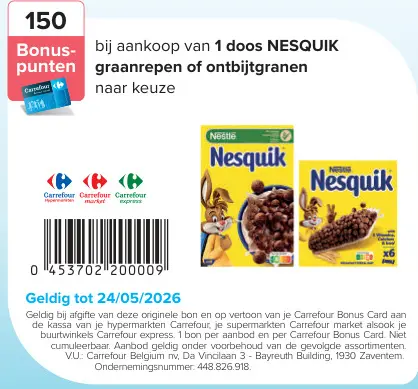 Promotie: NESQUIK graanrepen of ontbijtgranen