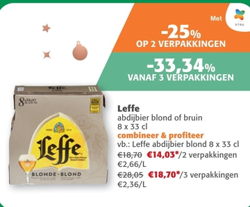 Aanbieding: Leffe abdijbier blond of bruin