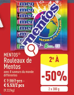 Offre: Rouleaux de Mentos