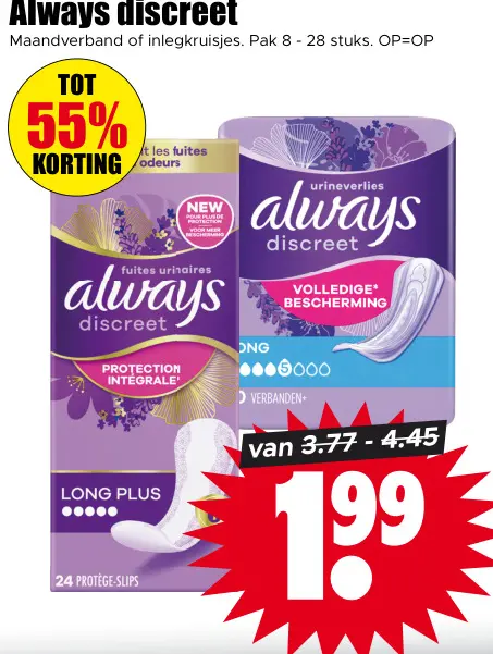 Aanbieding: Maandverband of inlegkruisjes