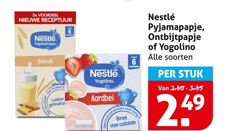 Aanbieding: Nestlé Pyjamapapje, Ontbijtpapje of Yogolino
