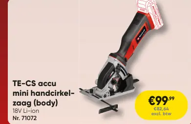 Promotie: TE-CS accu mini handcirkelzaag (body)