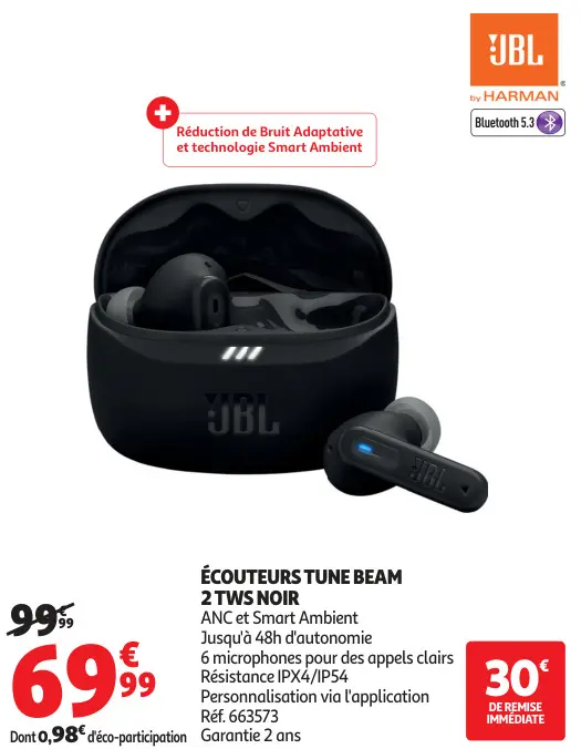 Offre: Écouteurs tune beam 2 TWS noir