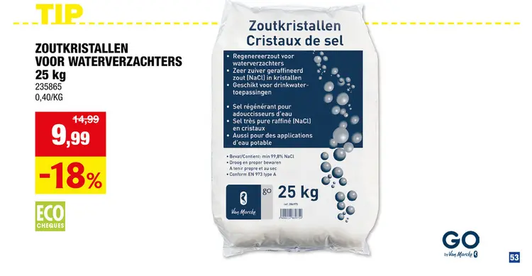 Promotie: Van Marcke go zoutkristallen voor waterverzachters 25kg