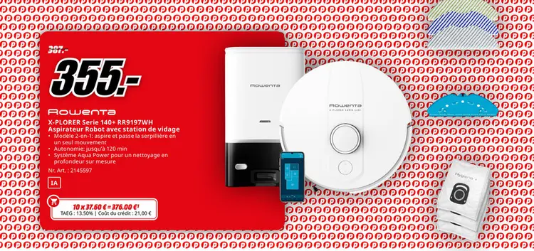 Offre: X-PLORER Serie 140+ RR9197WH Aspirateur Robot