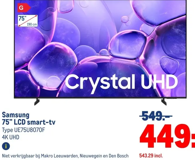 Aanbieding: 75" LCD smart-tv