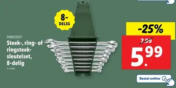 Aanbieding: Steek-, ring- of ringsteek-sleutelset, 8-dalig