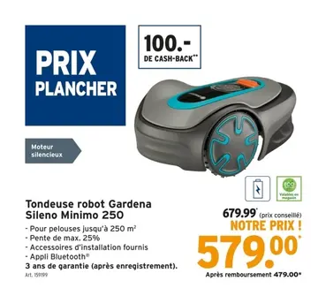 Offre: Tondeuse robot Gardena Sileno Minimo