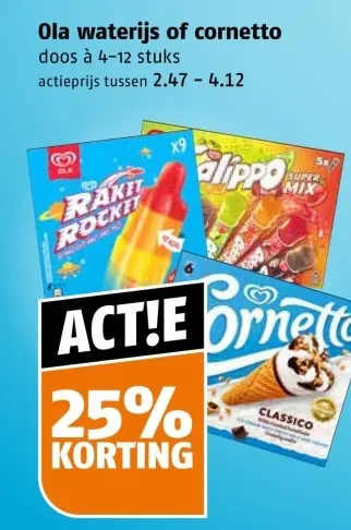 Aanbieding: Ola waterijs of cornetto