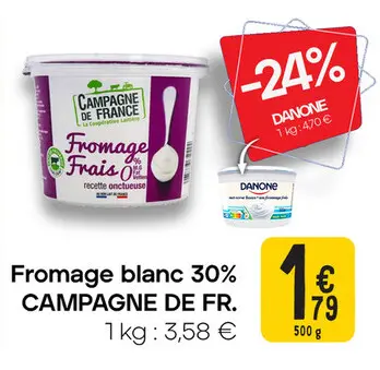 Offre: Fromage blanc 30% CAMPAGNE DE FR.
