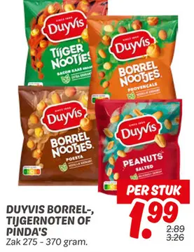 Aanbieding: Duyvis borrel-, tijgernoten of pinda's