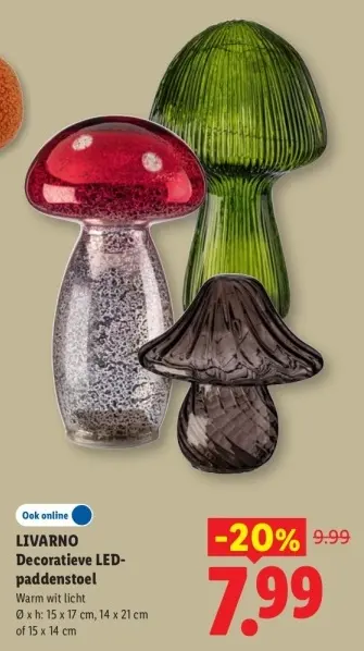 Aanbieding: Decoratieve LED-paddenstoel