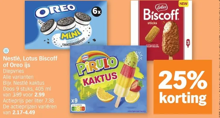 Promotie: Nestlé, Lotus Biscoff of Oreo ijs