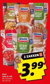 Aanbieding: Unox soep in zak