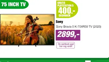 Aanbieding: Sony Bravia 5 K-75XR59 TV (2025)