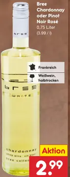 Aanbieding: Bree Chardonnay oder Pinot Noir Rosé