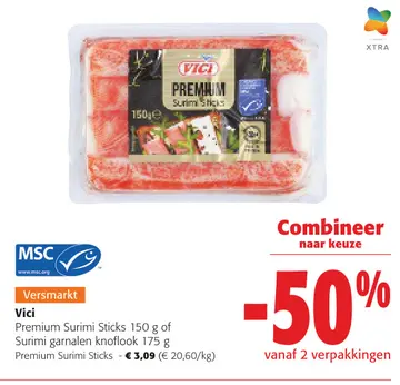 Aanbieding: Premium Surimi Sticks of garnalen knoflook