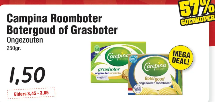 Aanbieding: Roomboter Botergoud of Grasboter