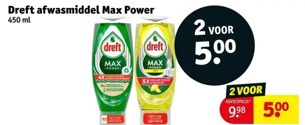 Aanbieding: afwasmiddel Max Power
