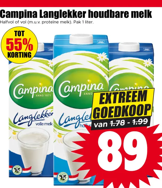 Aanbieding: Langlekker houdbare melk