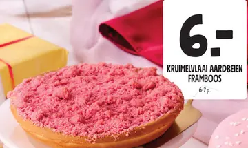Aanbieding: Aardbeien framboos kruimelvlaai