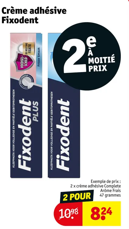 Offre: Crème adhésive Fixodent