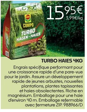 Offre: COMPO TURBO HAGEN-HAIES