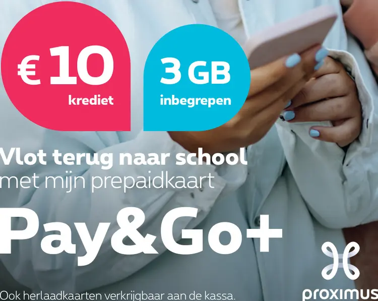 Promotie: Proximus Prepaidkaart Pay&Go+