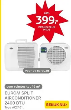 Aanbieding: EUROM SPLIT AIRCONDITIONER 2400 BTU