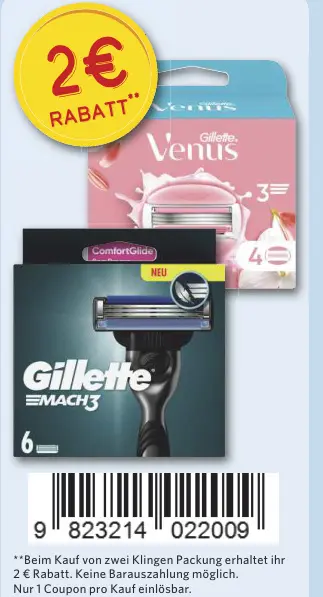 Aanbieding: Gillette Venus and Gillette Mach3 razor blade