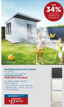 Aanbieding: GEVELBEKLEDING IN PVC SIDINGS