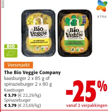 Promotie: kaasburger of spinazieburger