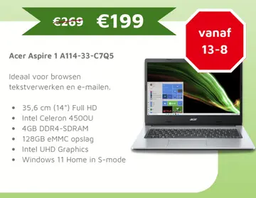 Aanbieding: Acer Aspire 1 A114-33-C7Q5
