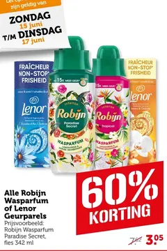 Aanbieding: Alle Robijn Wasparfum of Lenor Geurparels